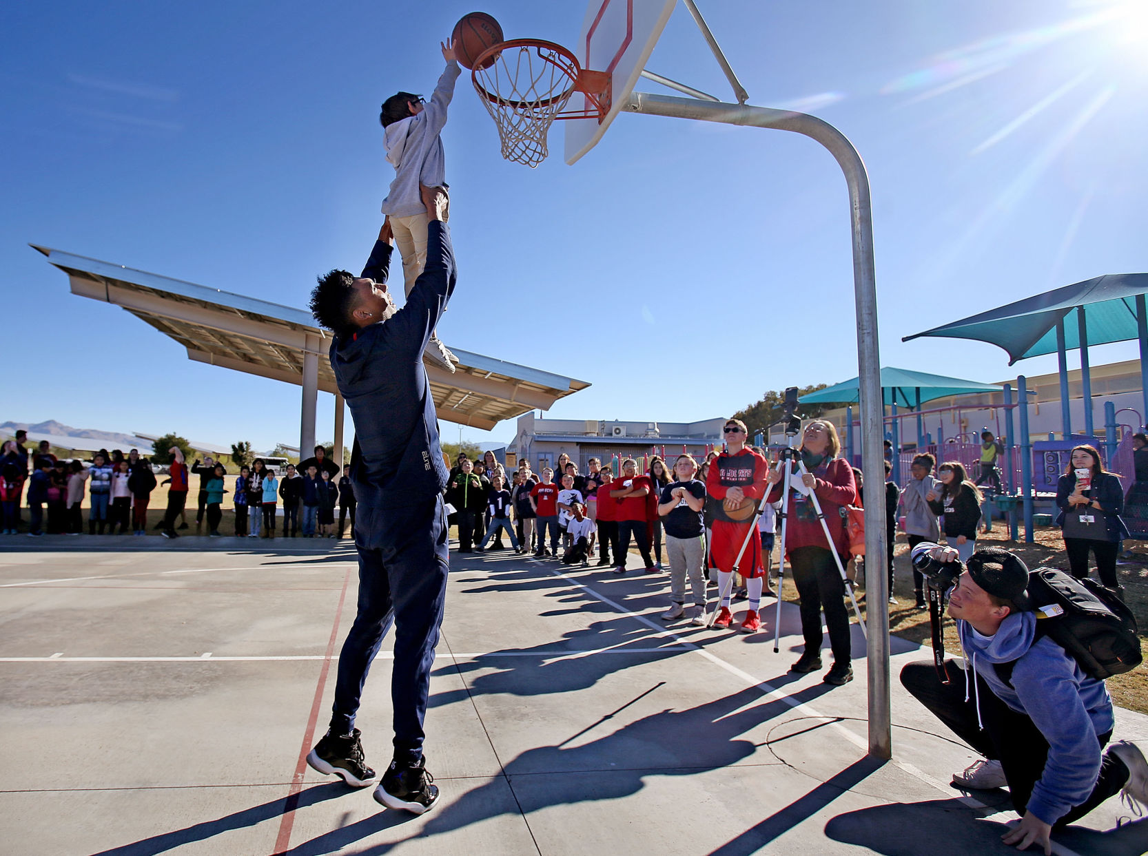 Allonzo Trier visits Davidson Elementary